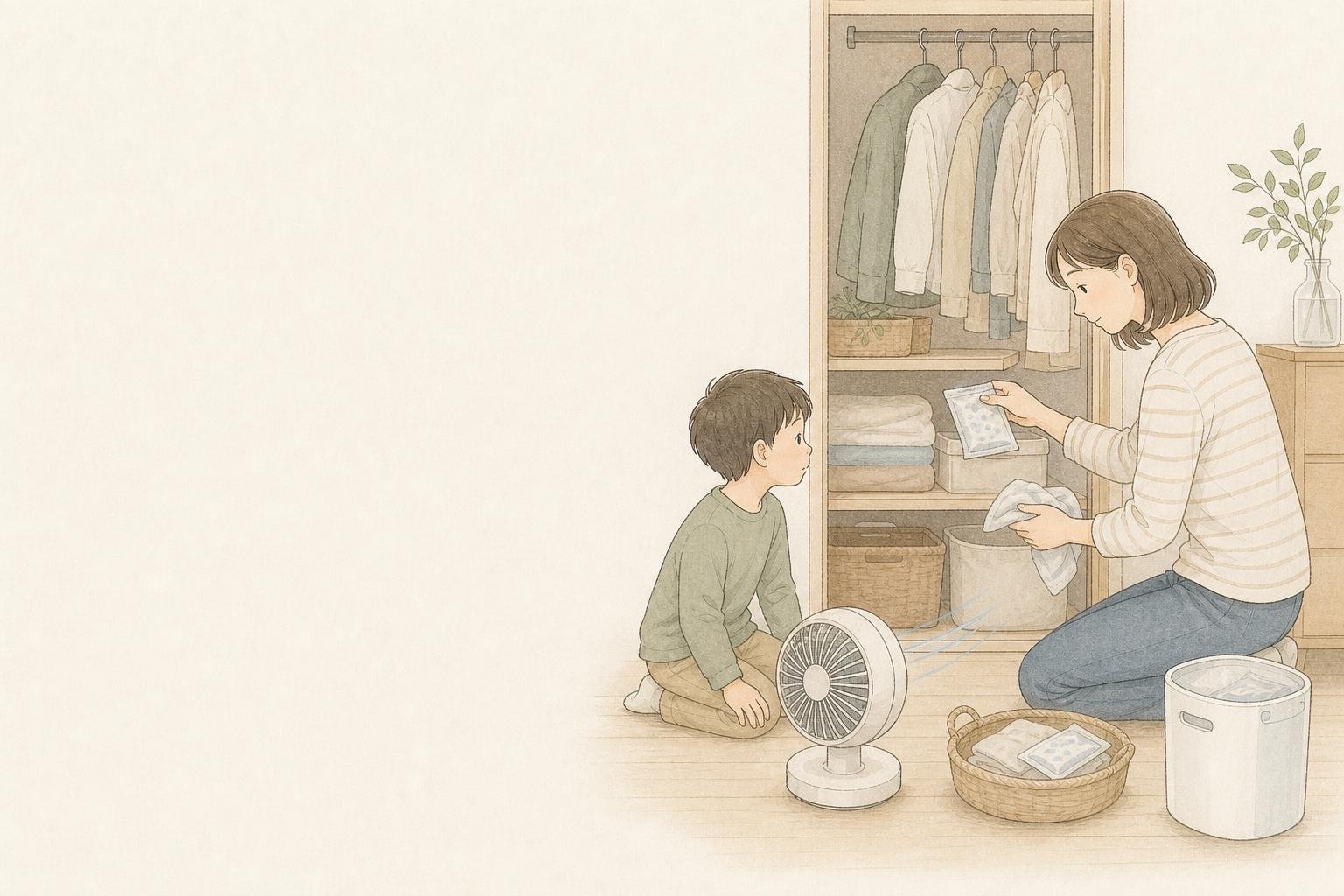 梅雨のカビ対策グッズは何から？家庭向け湿気対策を比較の手描き風イメージ画像